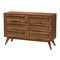 Baxton Studio Rina MidCentury Modern Ash Walnut Finished Wood 4Piece Full Size Bedroom Set with Synthetic Rattan 223-9812-9813-11298-11300-ZORO - alternate 9